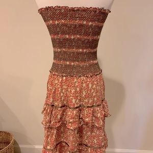 Free People Boho Strapless Dress -Size M
